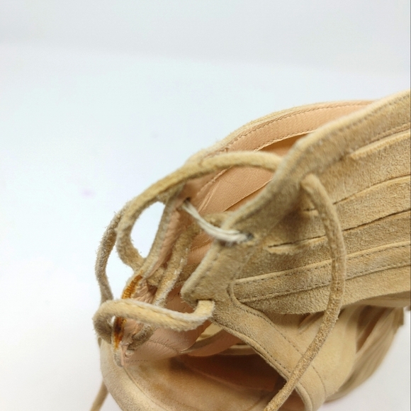 Christian Louboutin Deva Suede Fringe Tie Up Booties Size 36 - Picture 12 of 14